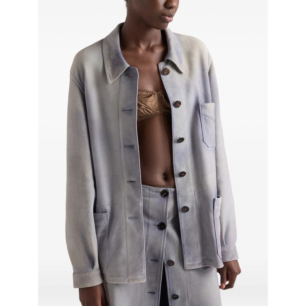 Prada Prada BLUE Jackets - Leather Jackets Size S / US 4 / IT 40 - 3 Thumbnail