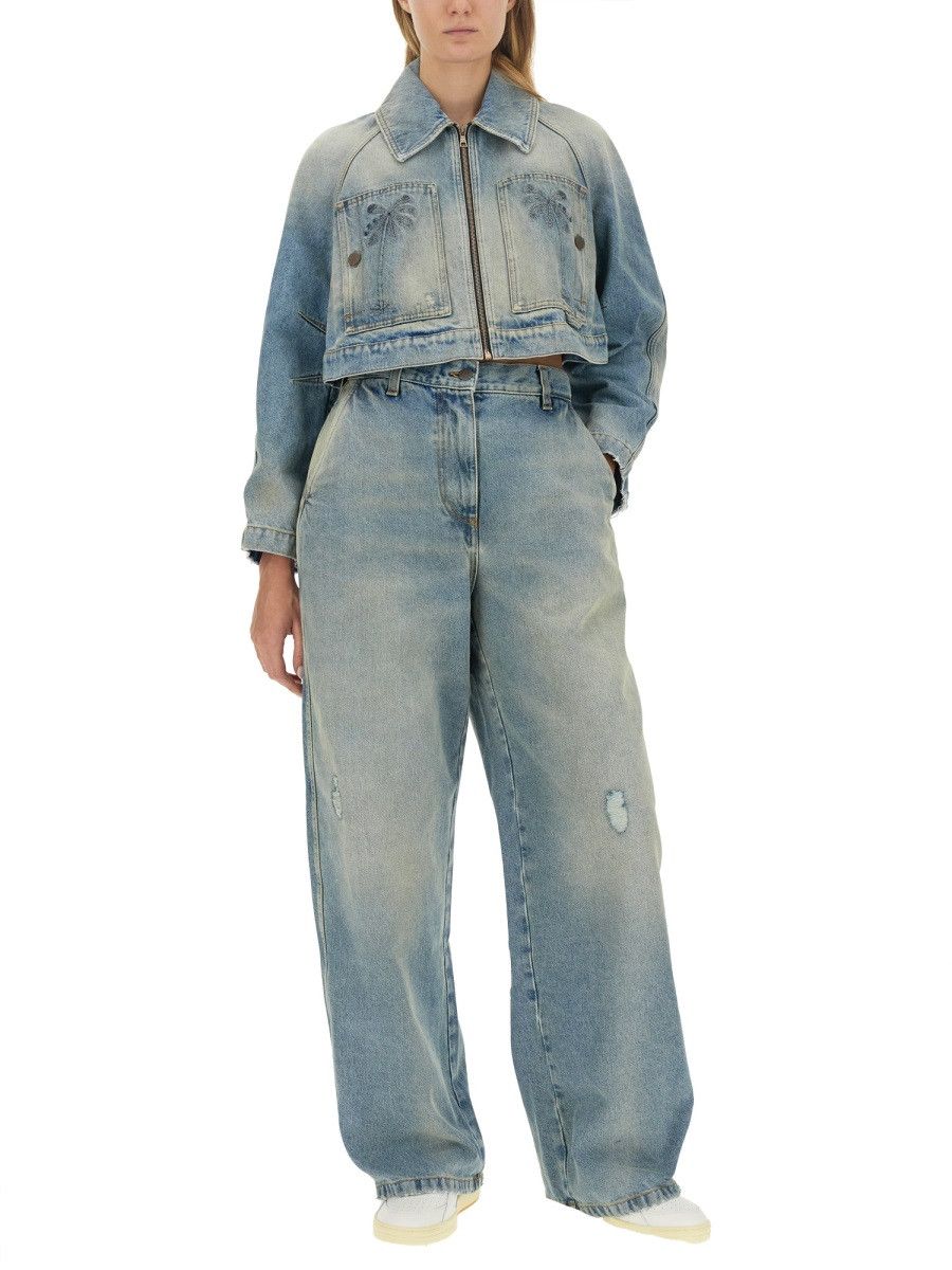 Palm Angels PALM ANGELS CROPPED FIT JACKET - BABY BLUE Size M / US 6-8 / IT 42-44 - 2 Thumbnail