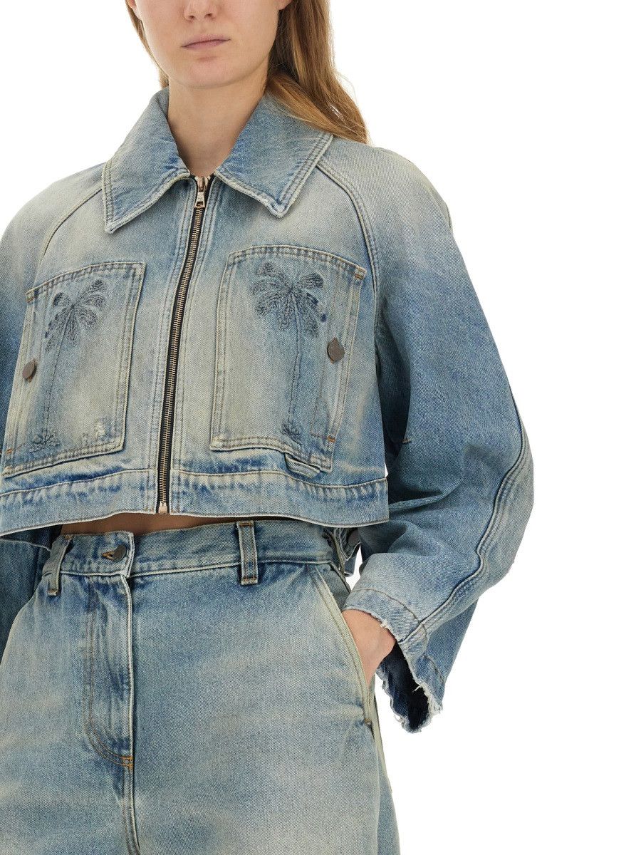Palm Angels PALM ANGELS CROPPED FIT JACKET - BABY BLUE Size M / US 6-8 / IT 42-44 - 4 Thumbnail