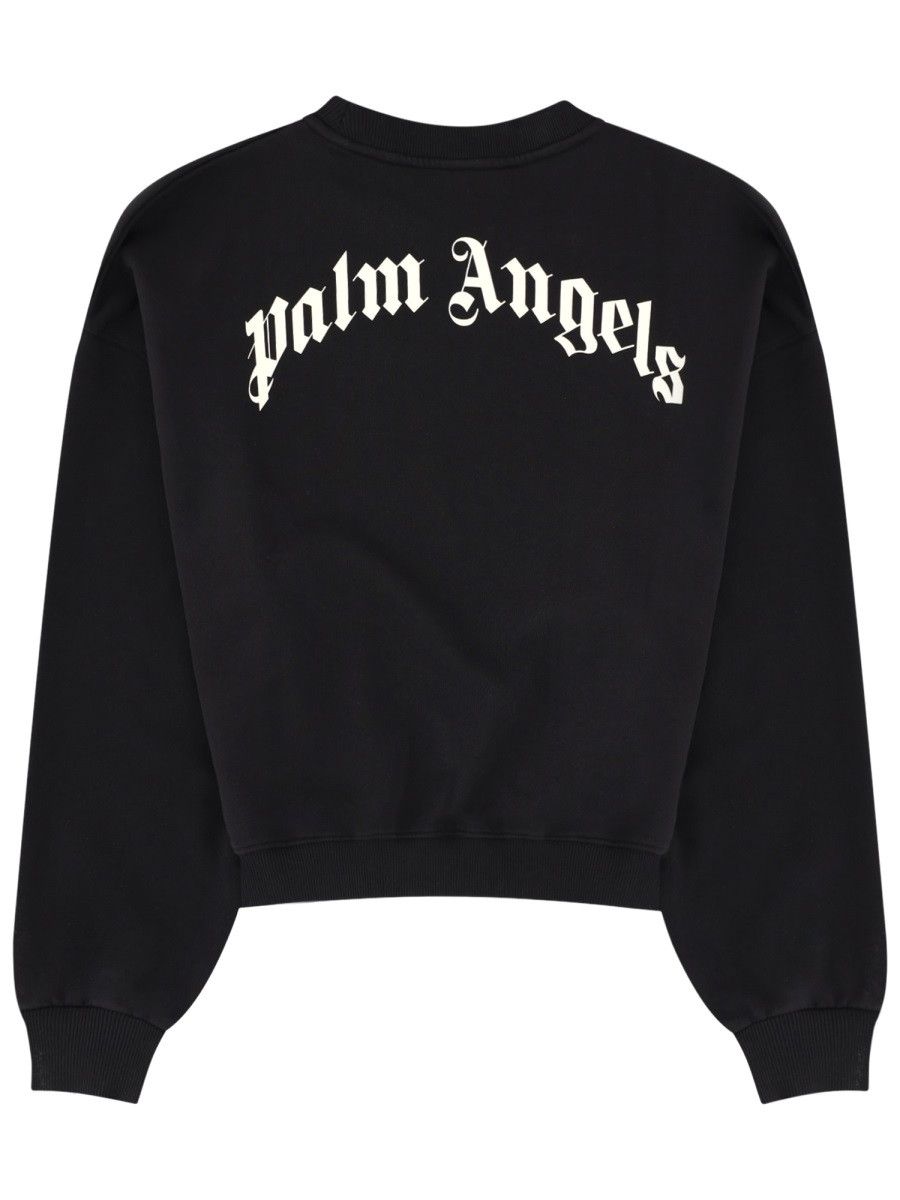 Palm Angels PALM ANGELS FELPA CROP CON LOGO - BLACK Size M / US 6-8 / IT 42-44 - 2 Thumbnail