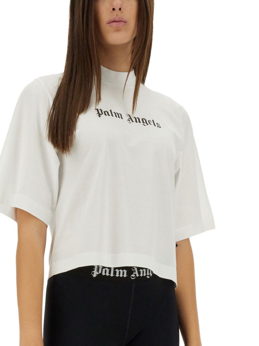 Palm Angels PALM ANGELS T-SHIRT WITH LOGO - WHITE Size XS / US 0-2 / IT 36-38 - 4 Thumbnail