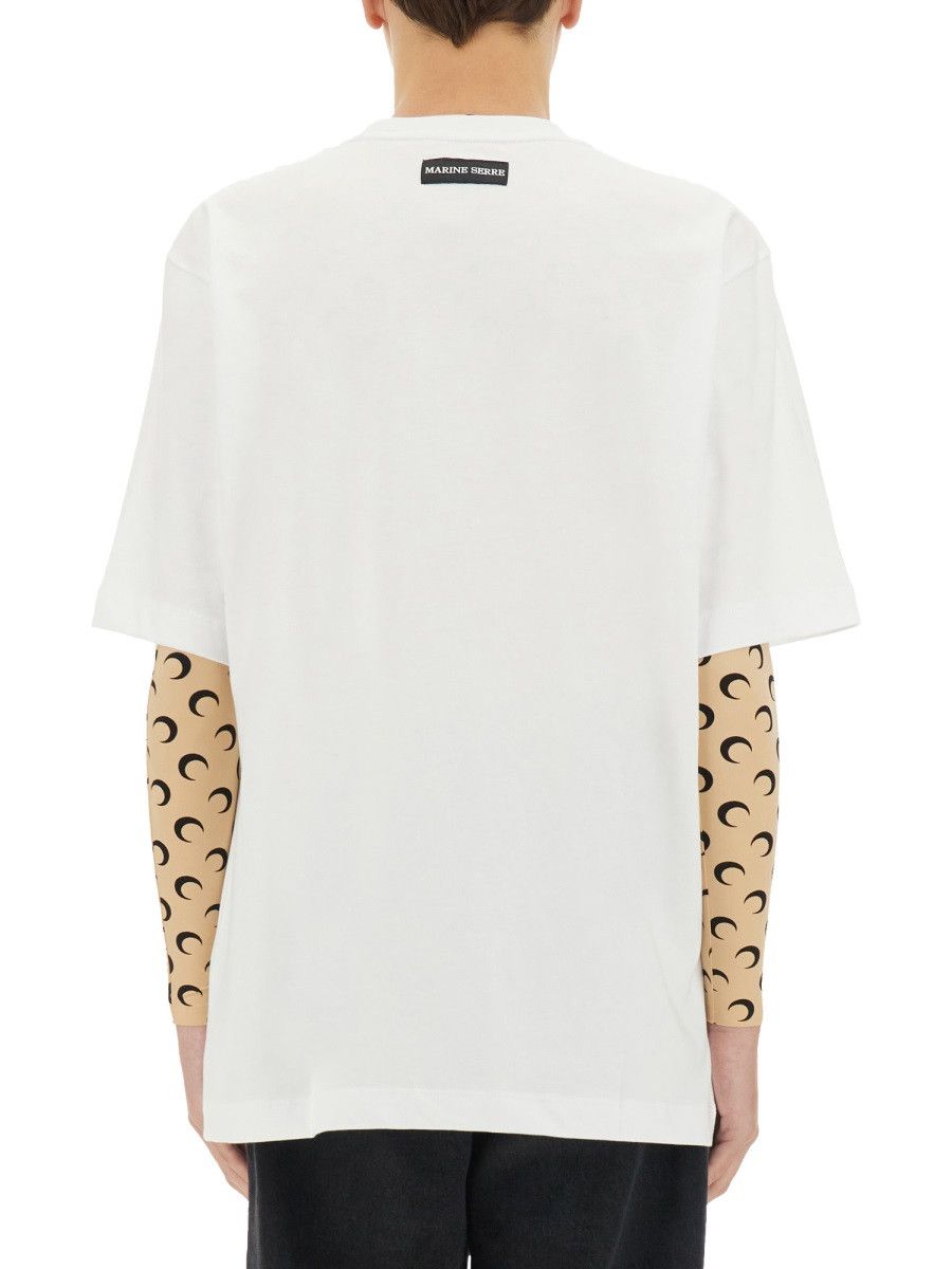 Marine Serre MARINE SERRE T-SHIRT IN JERSEY - WHITE Size US XXL / EU 58 / 5 - 4 Thumbnail