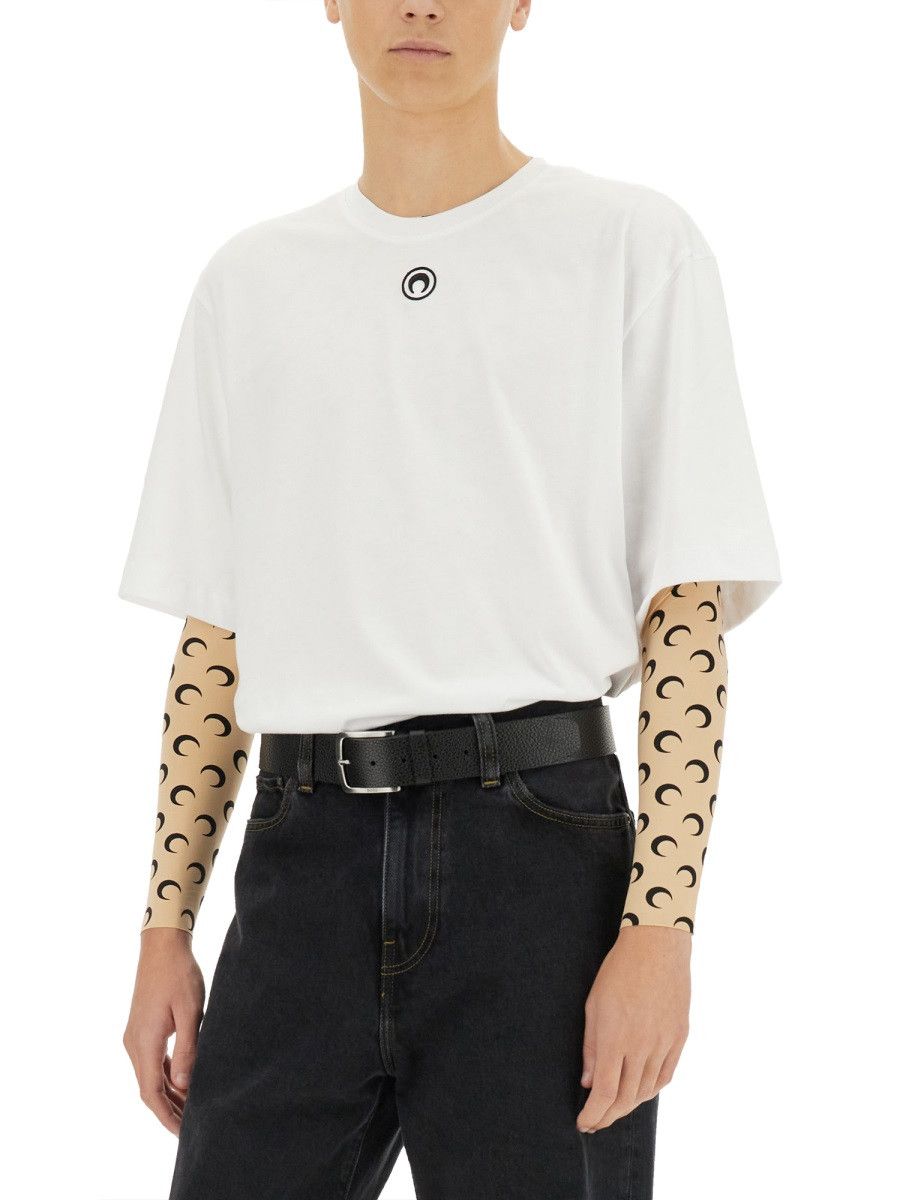 Marine Serre MARINE SERRE T-SHIRT IN JERSEY - WHITE Size US XL / EU 56 / 4 - 5 Thumbnail