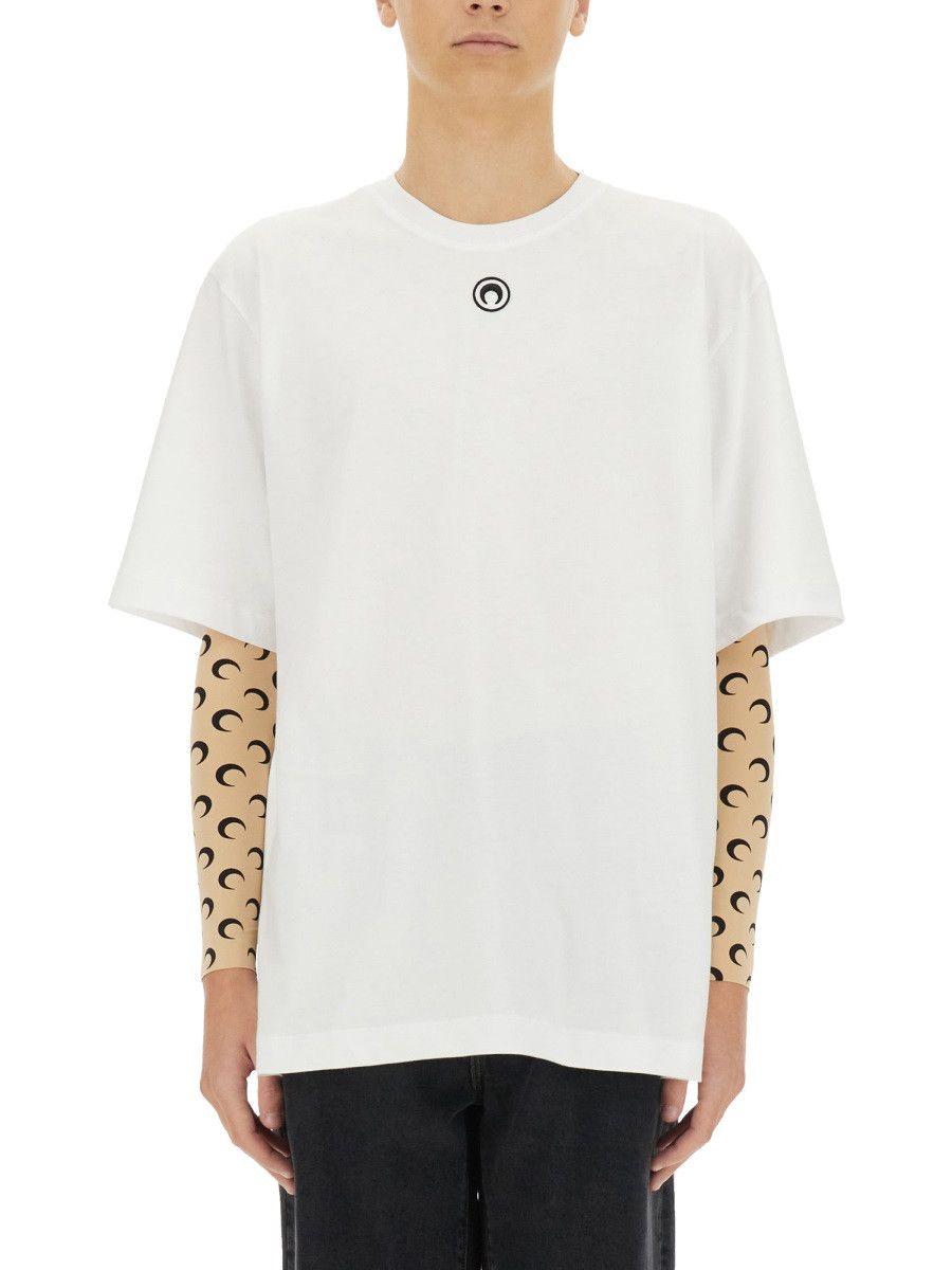Marine Serre MARINE SERRE T-SHIRT IN JERSEY - WHITE Size US S / EU 44-46 / 1 - 2 Thumbnail