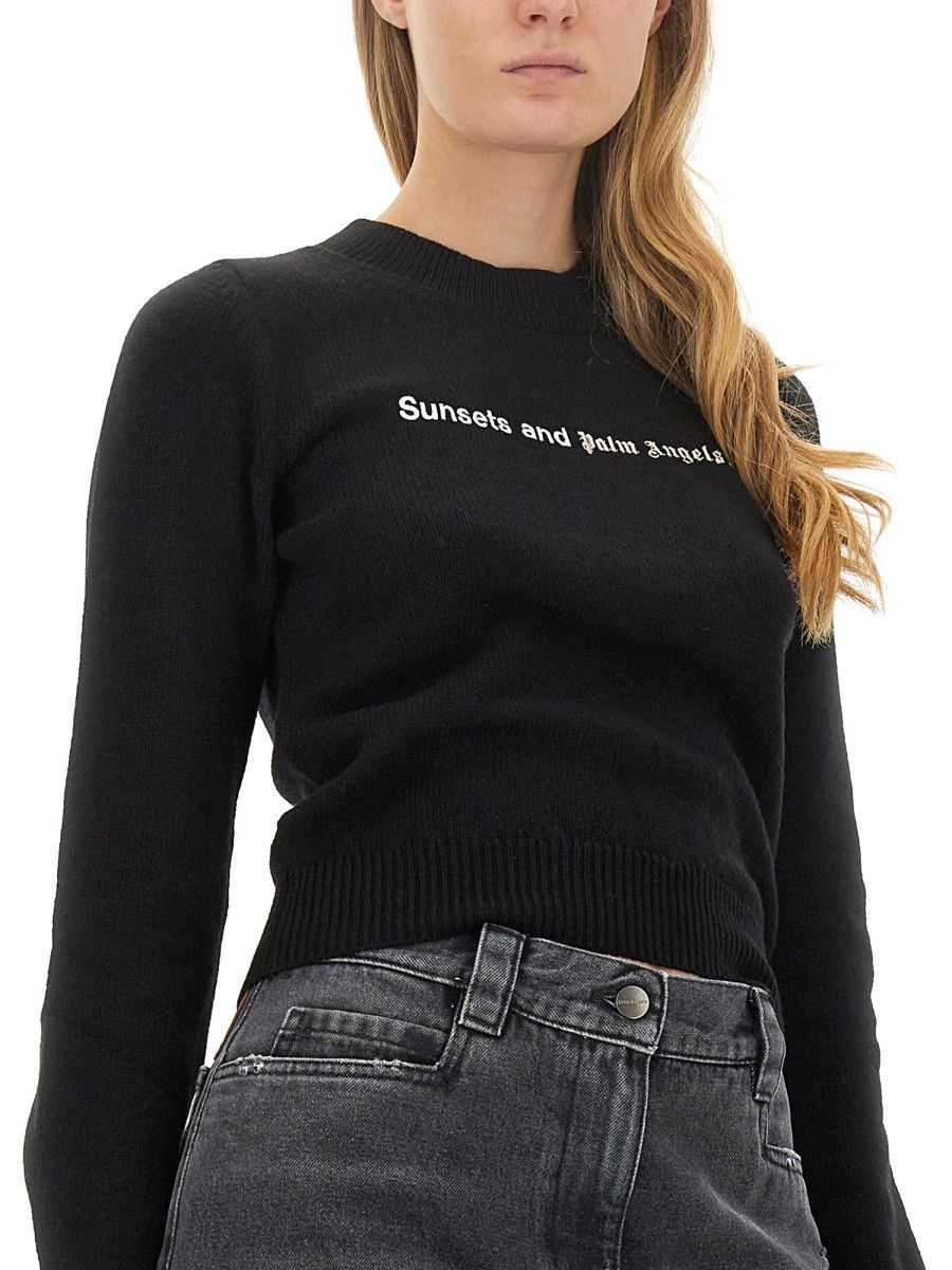 Palm Angels PALM ANGELS SUNSETS SWEATER - BLACK Size M / US 6-8 / IT 42-44 - 4 Thumbnail