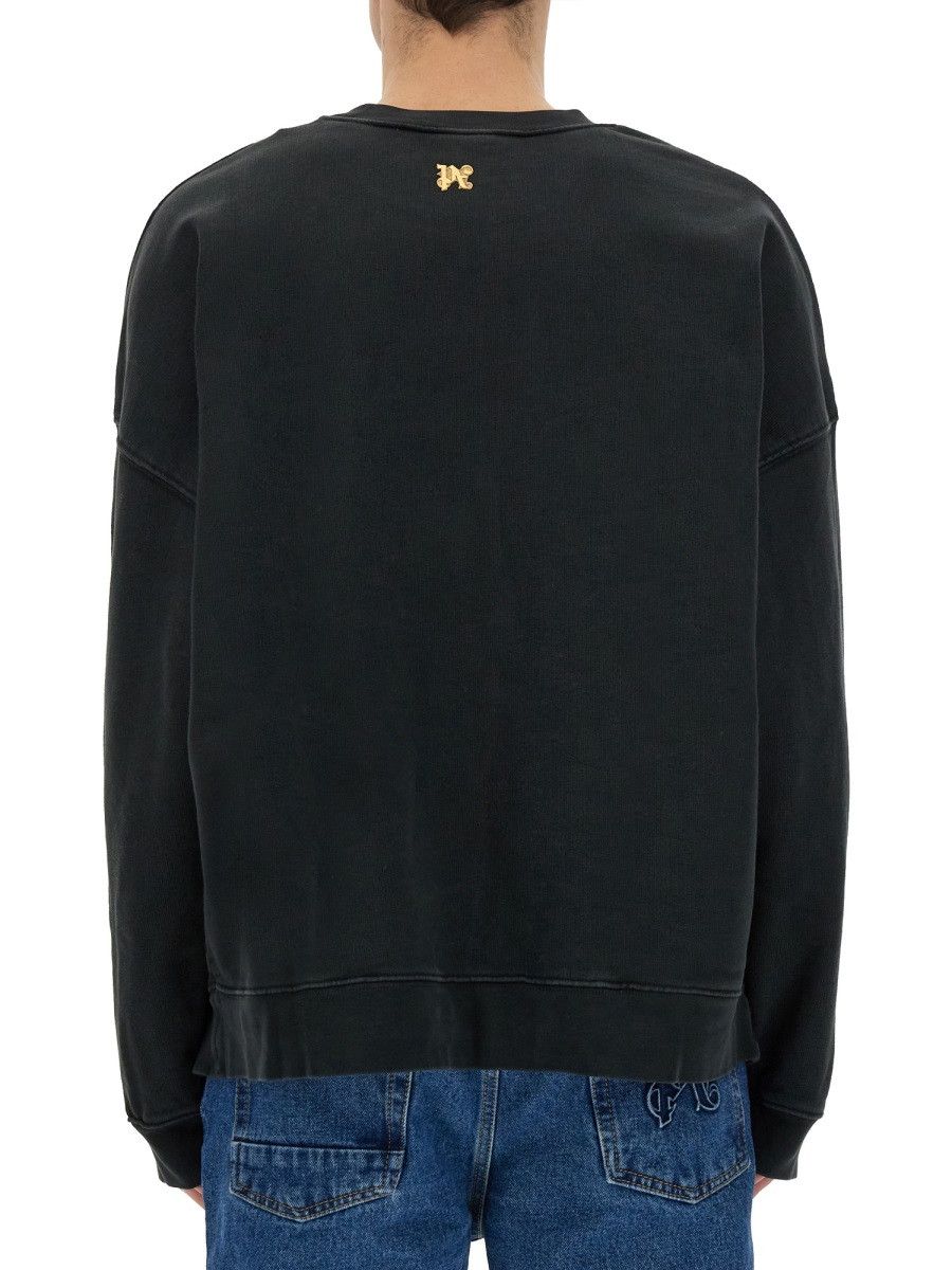 Palm Angels PALM ANGELS "BURNING MONOGRAM" PRINT SWEATSHIRT - BLACK Size US S / EU 44-46 / 1 - 3 Thumbnail