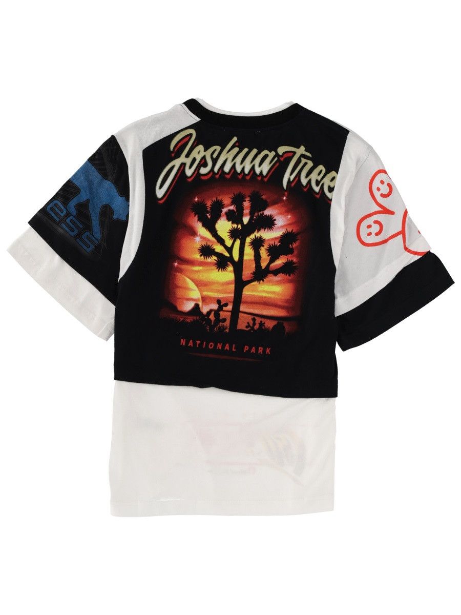 Marine Serre MARINE SERRE "REGENERATED GRAPHIC" T-SHIRT - WHITE Size XS / US 0-2 / IT 36-38 - 2 Thumbnail
