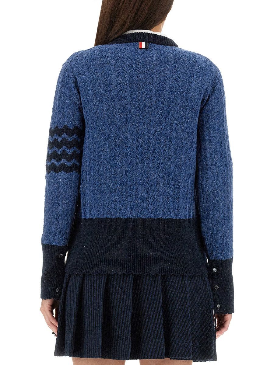 Thom Browne THOM BROWNE 4BAR STRIPE JERSEY - BLUE (IT 38) Size XS / US 0-2 / IT 36-38 - 3 Thumbnail