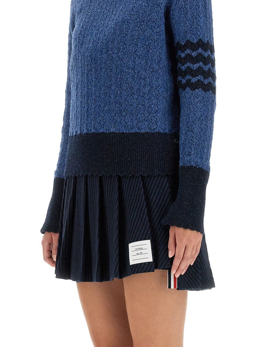 Thom Browne THOM BROWNE 4BAR STRIPE JERSEY - BLUE (IT 38) Size XS / US 0-2 / IT 36-38 - 4 Thumbnail