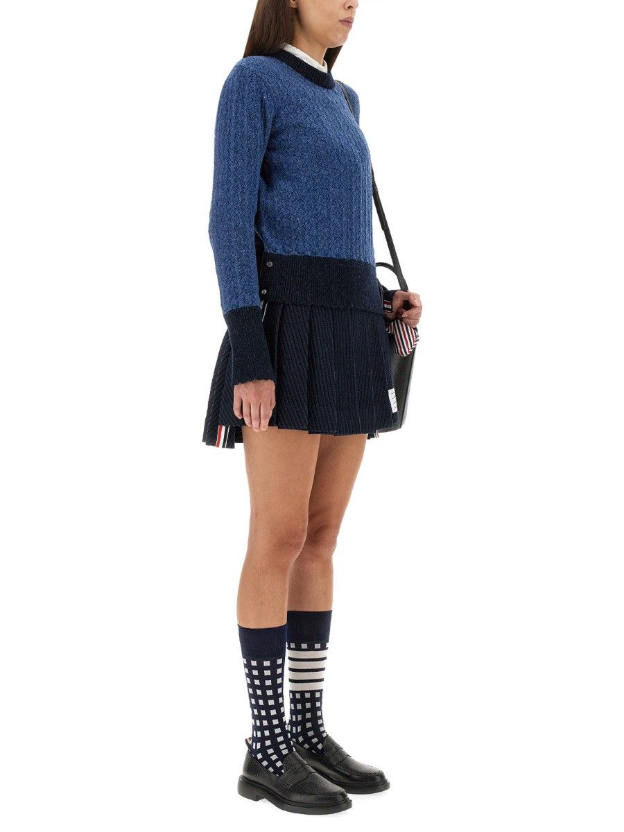 Thom Browne THOM BROWNE 4BAR STRIPE JERSEY - BLUE (IT 38) Size XS / US 0-2 / IT 36-38 - 2 Thumbnail