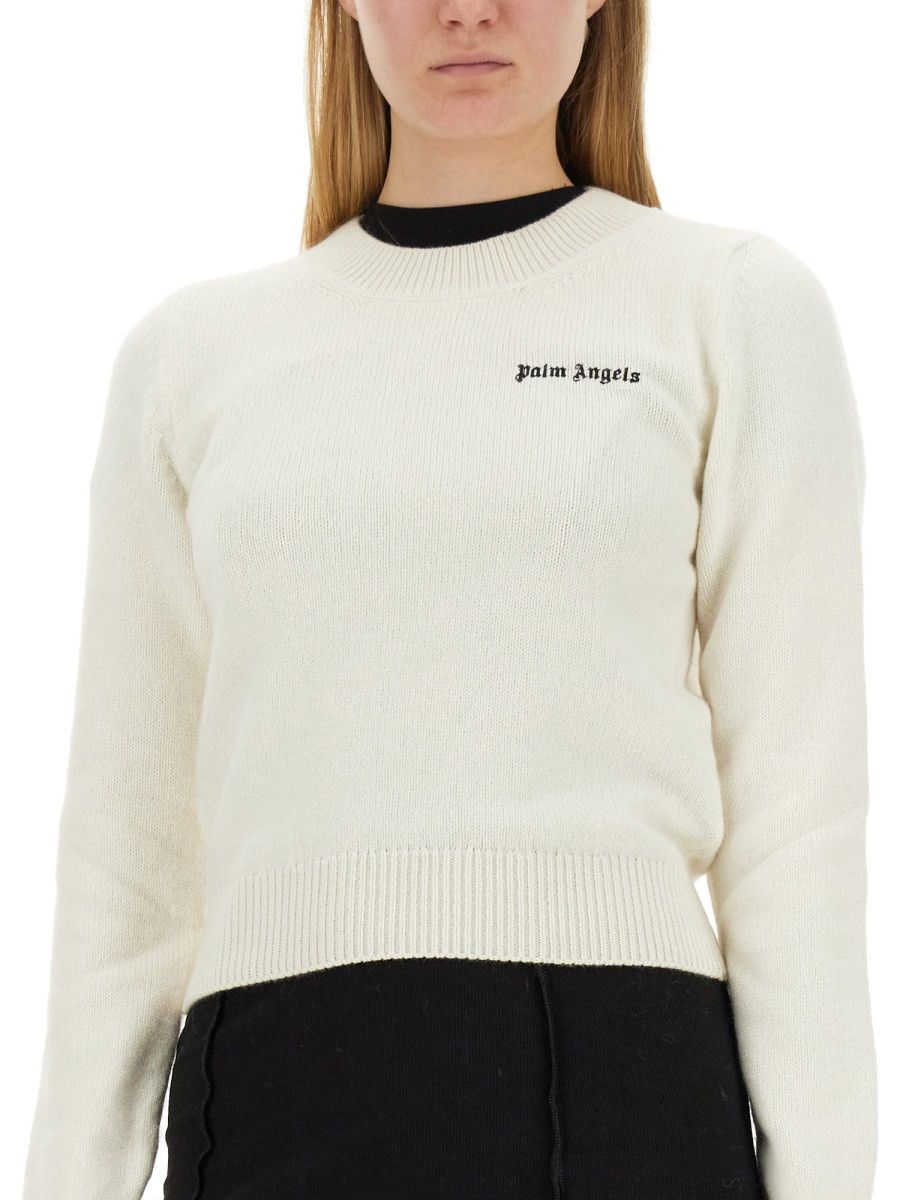 Palm Angels PALM ANGELS JERSEY WITH LOGO - IVORY Size L / US 10 / IT 46 - 4 Thumbnail