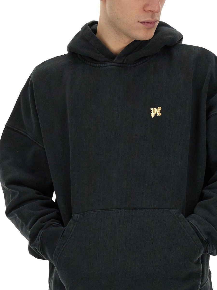 Palm Angels PALM ANGELS "BURNING MONOGRAM" PRINT SWEATSHIRT - BLACK Size US S / EU 44-46 / 1 - 4 Thumbnail