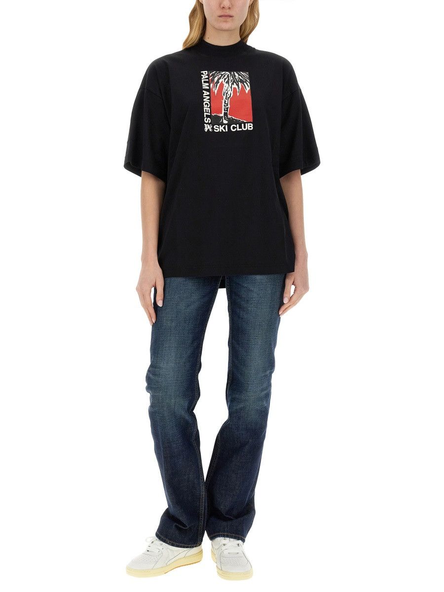 Palm Angels PALM ANGELS PALM SOFT FIT T-SHIRT SKI CLUB - BLACK Size M / US 6-8 / IT 42-44 - 2 Thumbnail