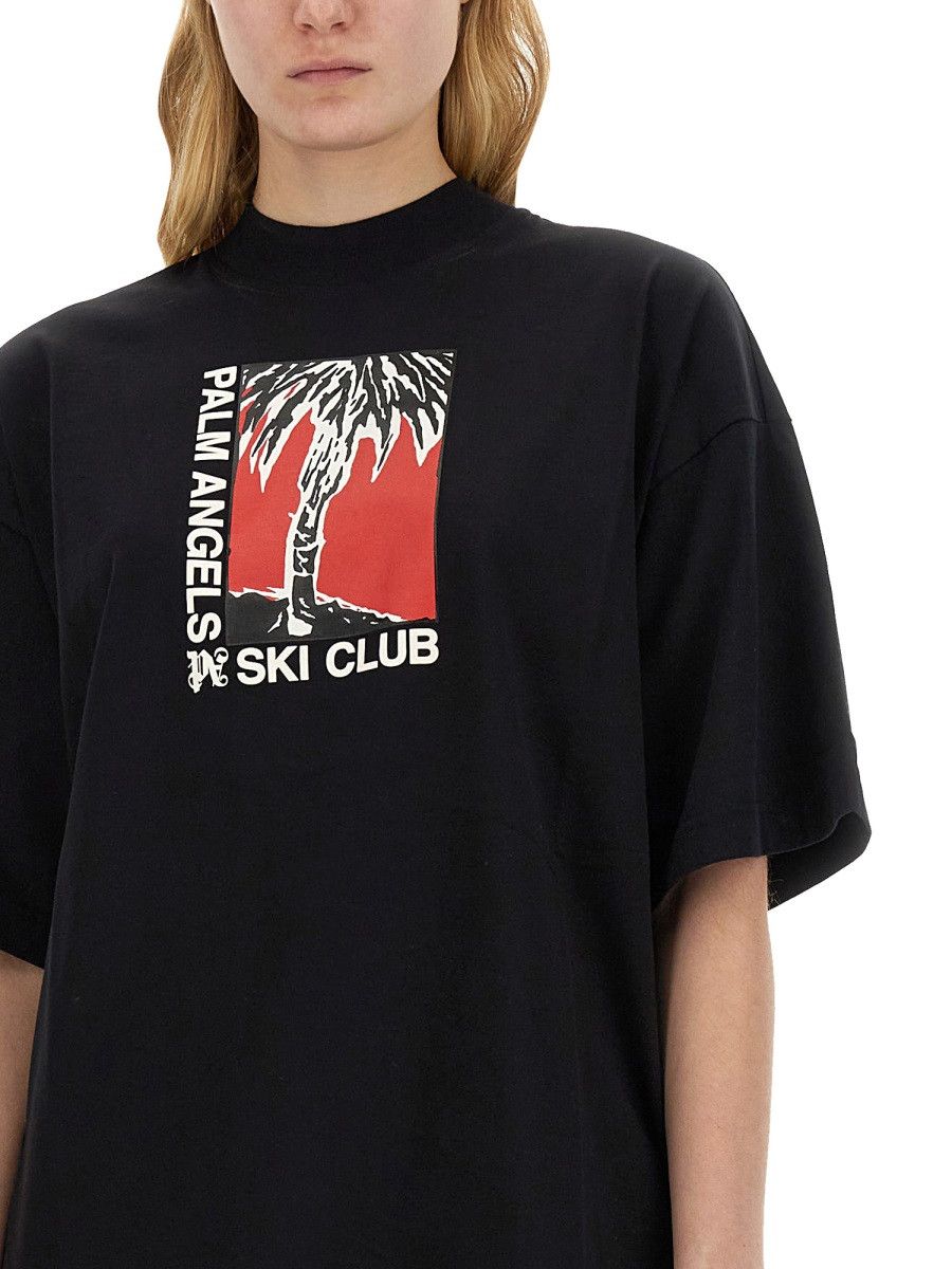 Palm Angels PALM ANGELS PALM SOFT FIT T-SHIRT SKI CLUB - BLACK Size XS / US 0-2 / IT 36-38 - 4 Thumbnail