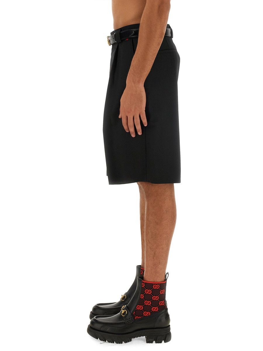 Gucci GUCCI WOOL BLEND TWILL SHORTS - BLACK (IT 48) Size US 32 / EU 48 - 4 Thumbnail