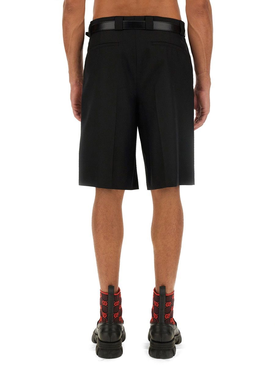 Gucci GUCCI WOOL BLEND TWILL SHORTS - BLACK (IT 50) Size US 34 / EU 50 - 3 Thumbnail