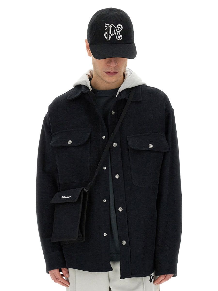 Palm Angels PALM ANGELS SHIRT-JACKET WITH MONOGRAM - BLACK (IT 50) Size US L / EU 52-54 / 3 - 4 Thumbnail
