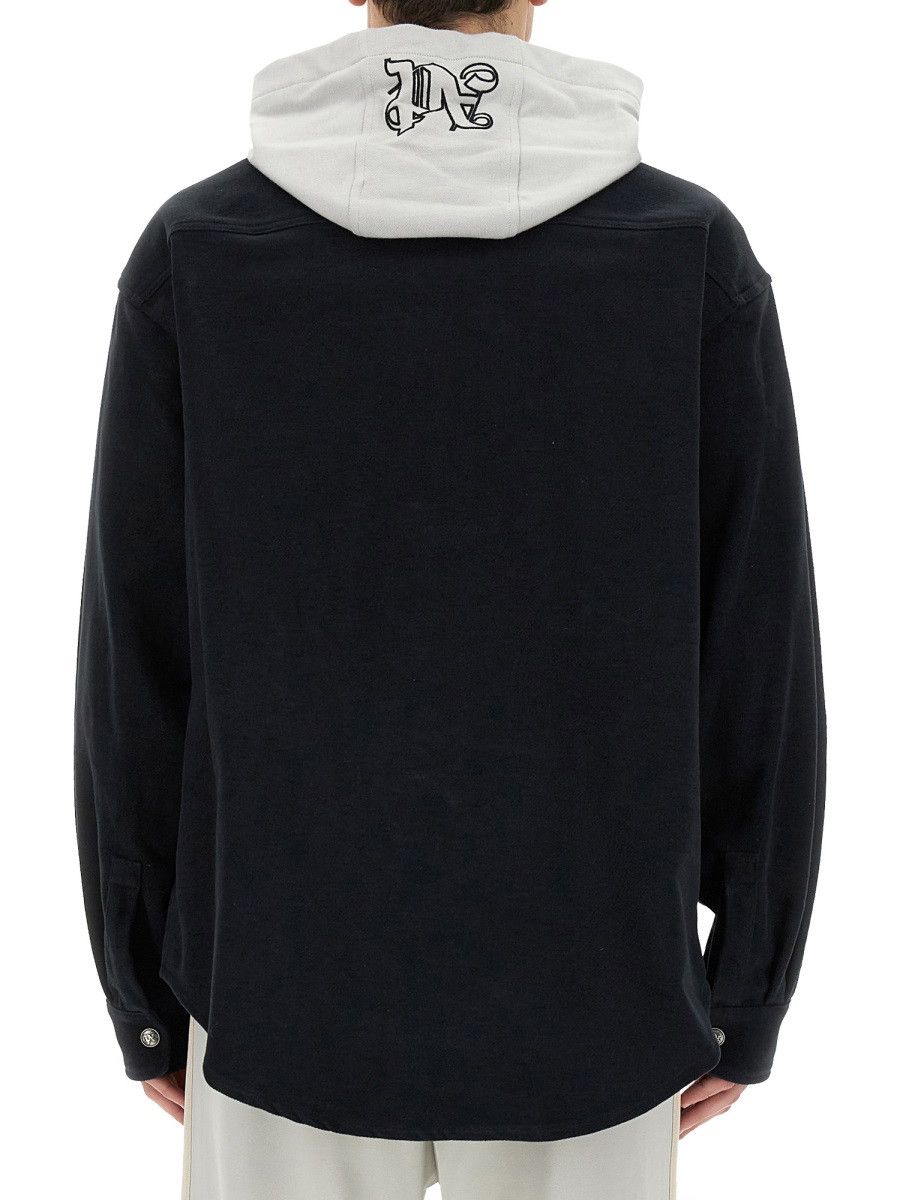 Palm Angels PALM ANGELS SHIRT-JACKET WITH MONOGRAM - BLACK (IT 50) Size US L / EU 52-54 / 3 - 3 Thumbnail