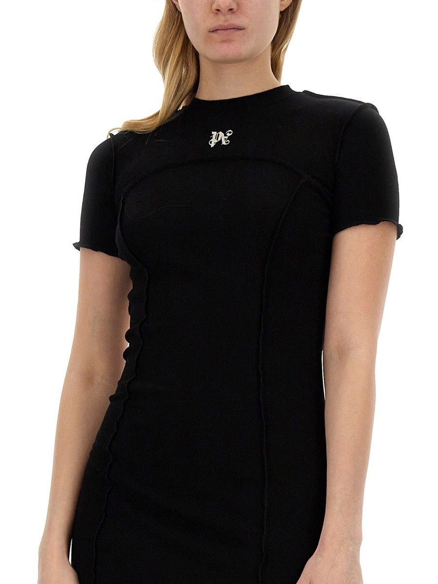 Palm Angels PALM ANGELS DRESS WITH LOGO - BLACK Size XS / US 0-2 / IT 36-38 - 4 Thumbnail