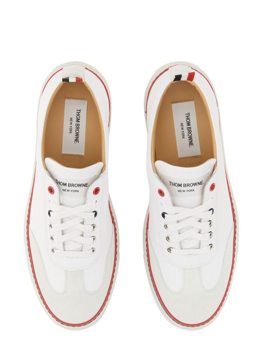 Thom Browne THOM BROWNE LOW-TOP LEATHER SNEAKER - WHITE (US 7) Size US 7 / EU 40 - 6 Thumbnail