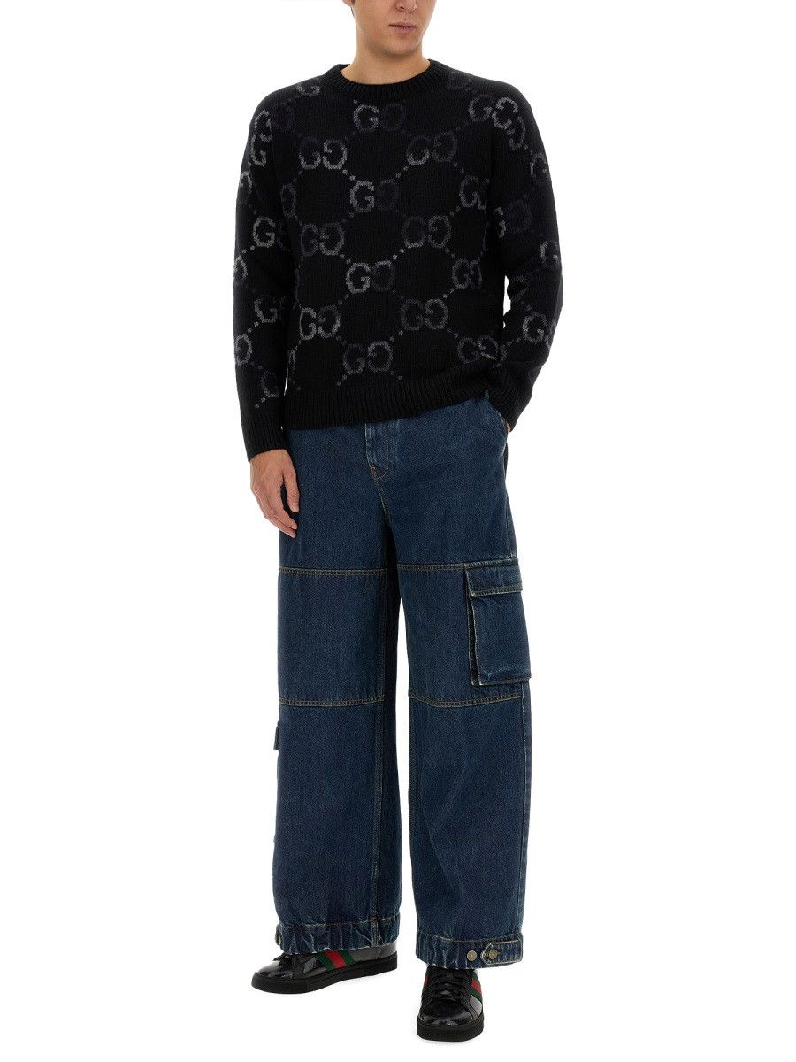 Gucci GUCCI DENIM PANTS WITH GUCCI LABEL - BLUE (IT 46) Size US 30 / EU 46 - 2 Thumbnail