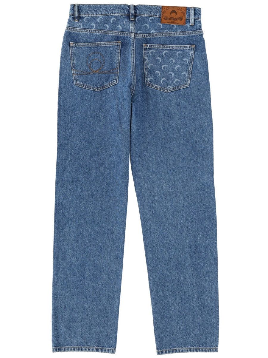 Marine Serre MARINE SERRE "MOON WAXED" JEANS - BLUE (IT 46) Size US 30 / EU 46 - 2 Thumbnail