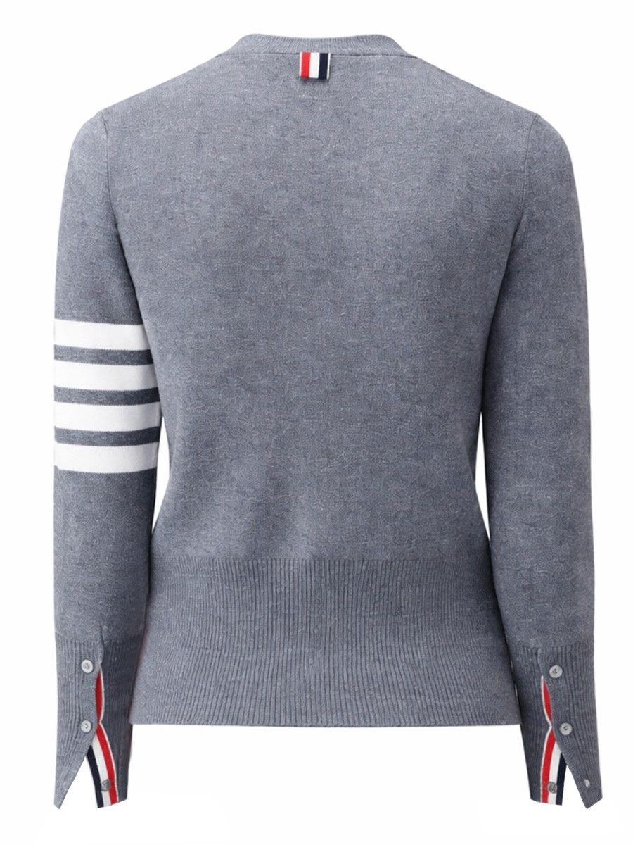 Thom Browne THOM BROWNE V-NECK CARDIGAN - GREY (IT 40) Size S / US 4 / IT 40 - 3 Thumbnail