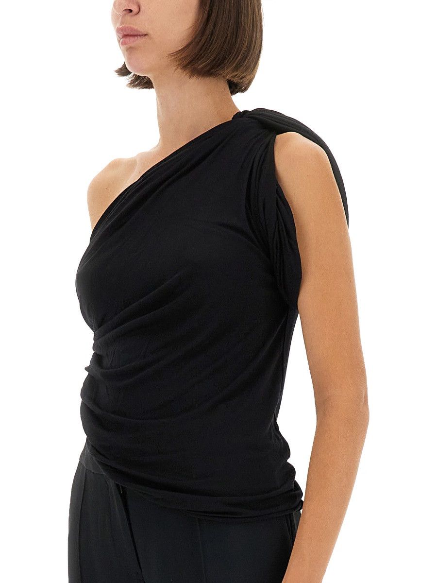 Rick Owens Lilies RICK OWENS LILIES DRAPED ONE-SHOULDER TOP - BLACK (IT 40) Size S / US 4 / IT 40 - 4 Thumbnail