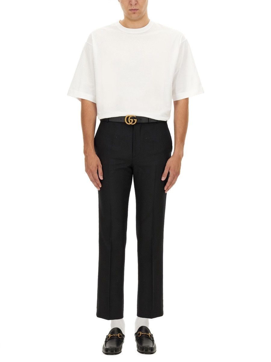 Gucci GUCCI WOOL BLEND TWILL PANTS - BLACK (IT 50) Size US 34 / EU 50 - 2 Thumbnail