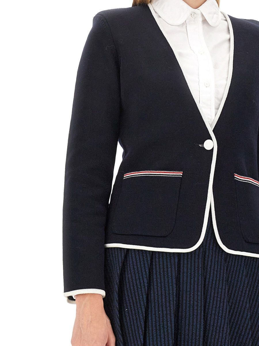Thom Browne THOM BROWNE SINGLE-BREASTED JACKET - BLUE (IT 38) Size XS / US 0-2 / IT 36-38 - 4 Thumbnail