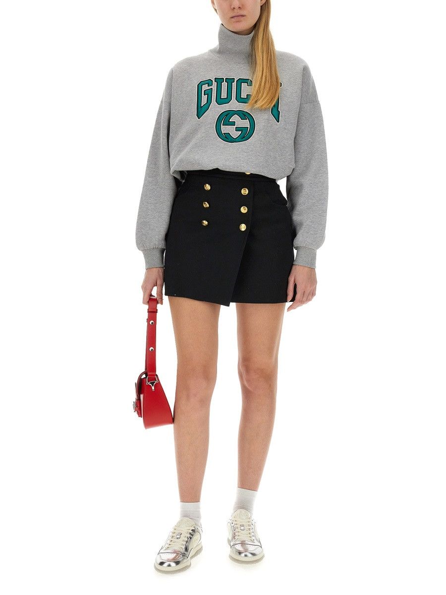Gucci GUCCI SWEATSHIRT WITH EMBROIDERY - GREY Size XS / US 0-2 / IT 36-38 - 2 Thumbnail