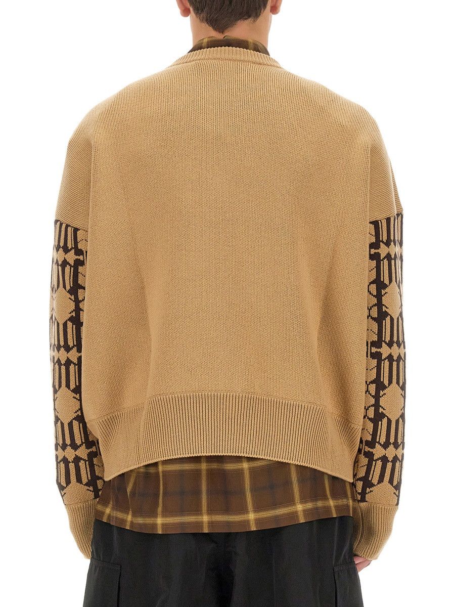 Palm Angels PALM ANGELS JACQUARD SWEATER - BEIGE Size US L / EU 52-54 / 3 - 3 Thumbnail