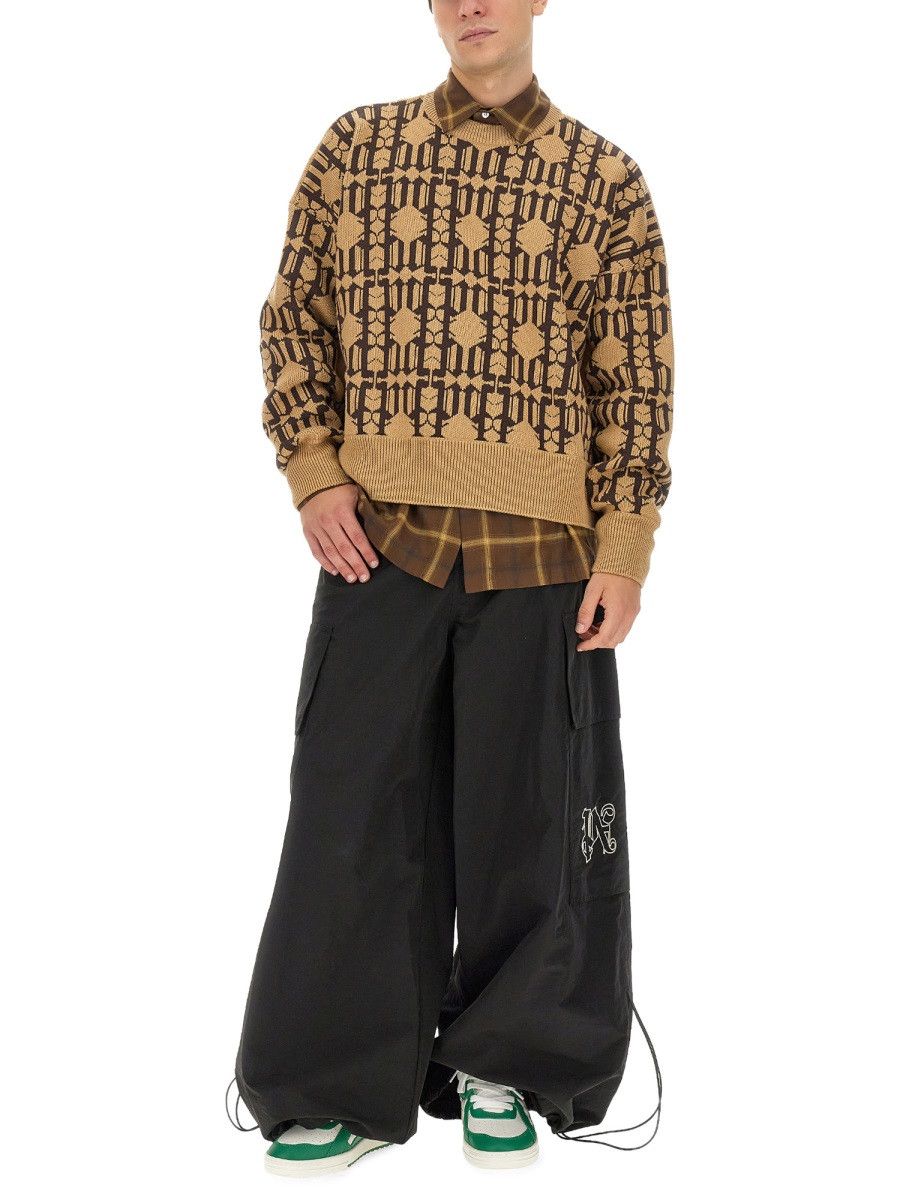 Palm Angels PALM ANGELS JACQUARD SWEATER - BEIGE Size US L / EU 52-54 / 3 - 2 Thumbnail