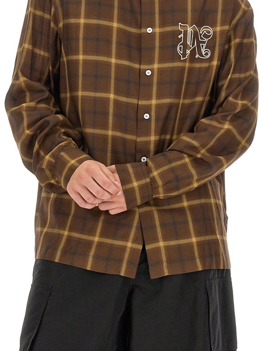 Palm Angels PALM ANGELS MONOGRAM SHIRT - BROWN (IT 52) Size US XL / EU 56 / 4 - 4 Thumbnail