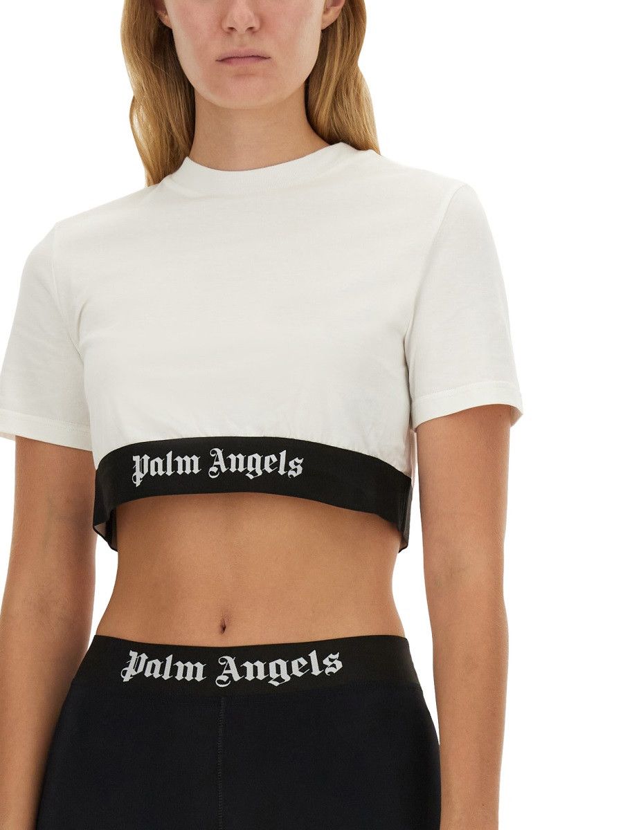 Palm Angels PALM ANGELS T-SHIRT WITH LOGO - WHITE Size M / US 6-8 / IT 42-44 - 4 Thumbnail