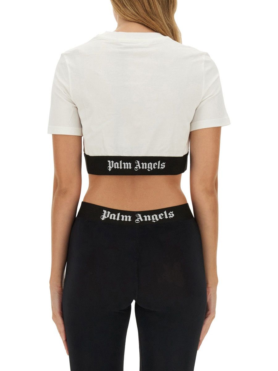 Palm Angels PALM ANGELS T-SHIRT WITH LOGO - WHITE Size XS / US 0-2 / IT 36-38 - 3 Thumbnail