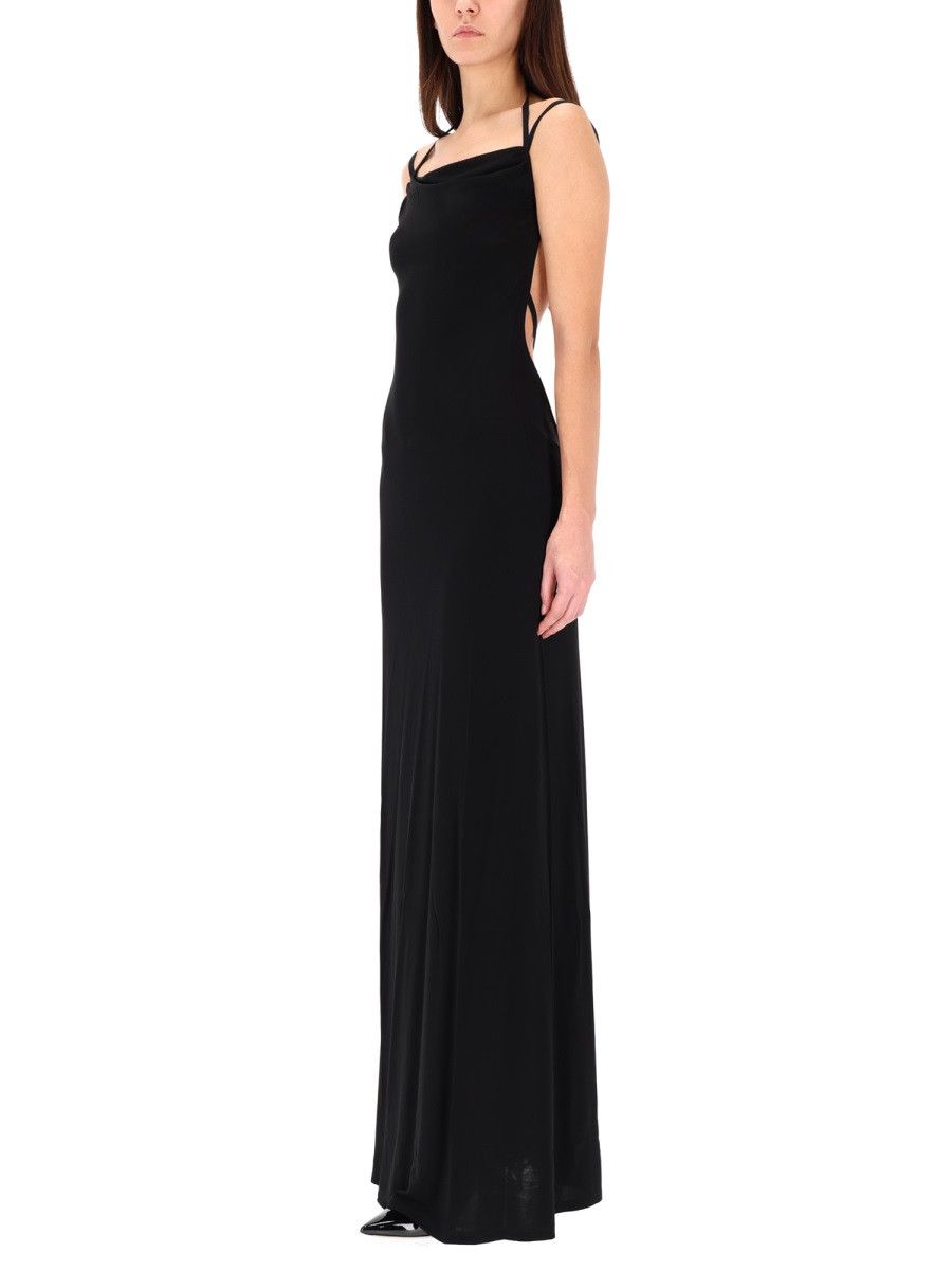 Marine Serre MARINE SERRE LONG JERSEY DRESS - BLACK Size S / US 4 / IT 40 - 2 Thumbnail