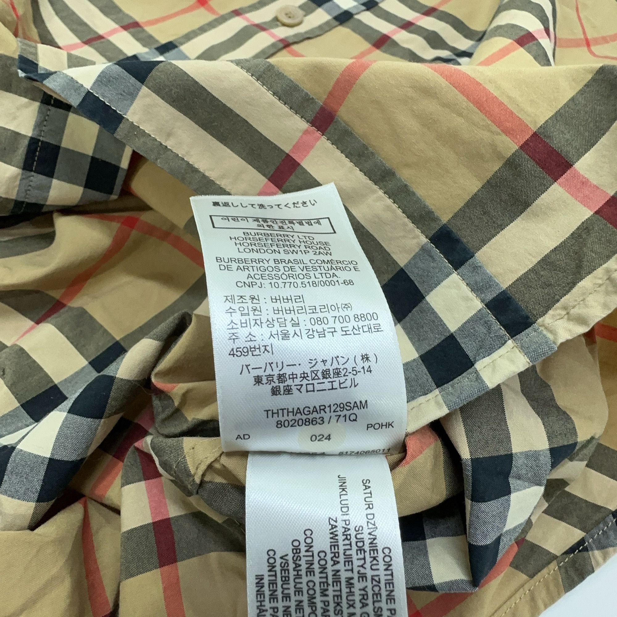 Burberry Burberry Classic Check Long Sleeve Button Up Shirt Size M Size US M / EU 48-50 / 2 - 4 Thumbnail