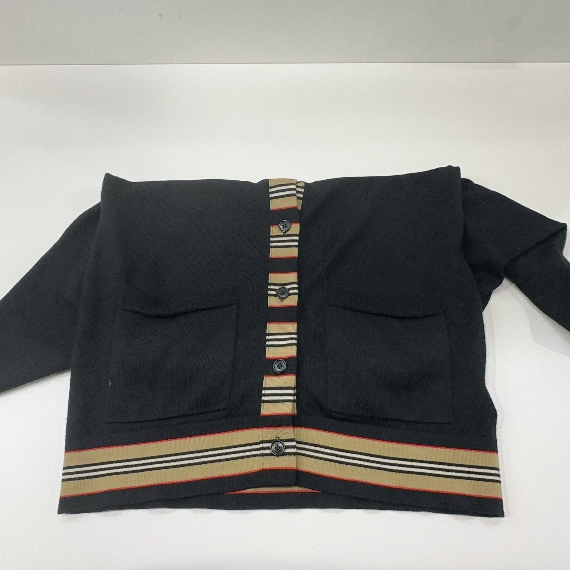 Burberry Burberry Icon Stripe Trim Cardigan Size L Size L / US 10 / IT 46 - 8 Thumbnail