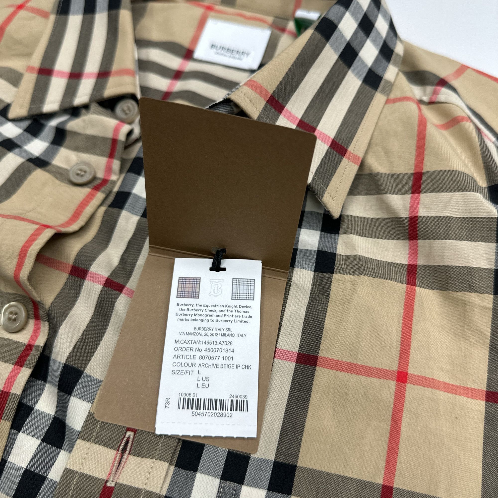Burberry Burberry Check Button Up Shirt Size L Size US L / EU 52-54 / 3 - 4 Thumbnail