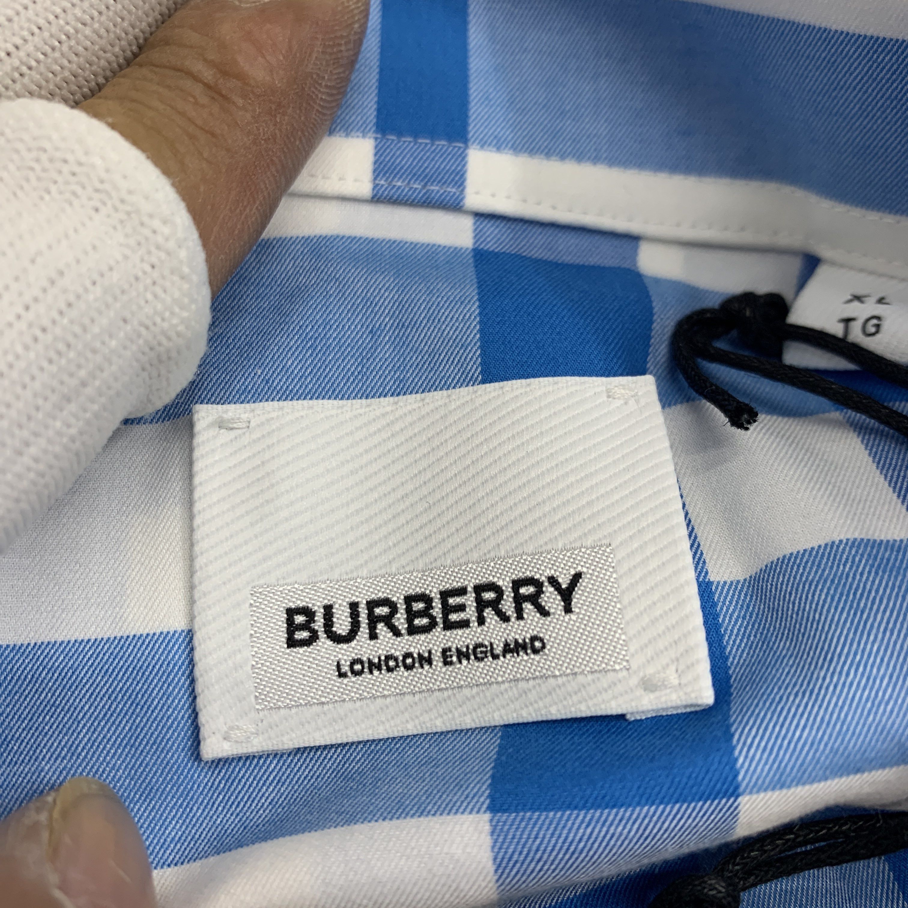 Burberry Burberry Blue Check Button Up Shirt XL Size US XL / EU 56 / 4 - 3 Thumbnail