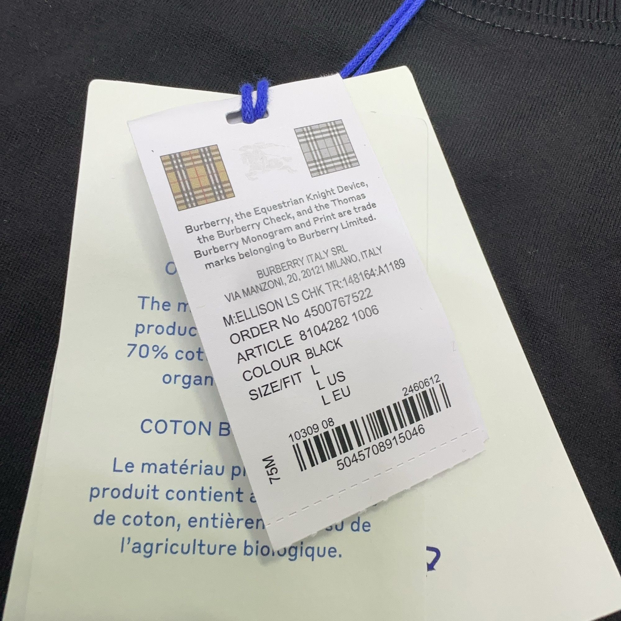 Burberry Burberry Check Trim Long Sleeve T-Shirt Size L Size US L / EU 52-54 / 3 - 2 Thumbnail