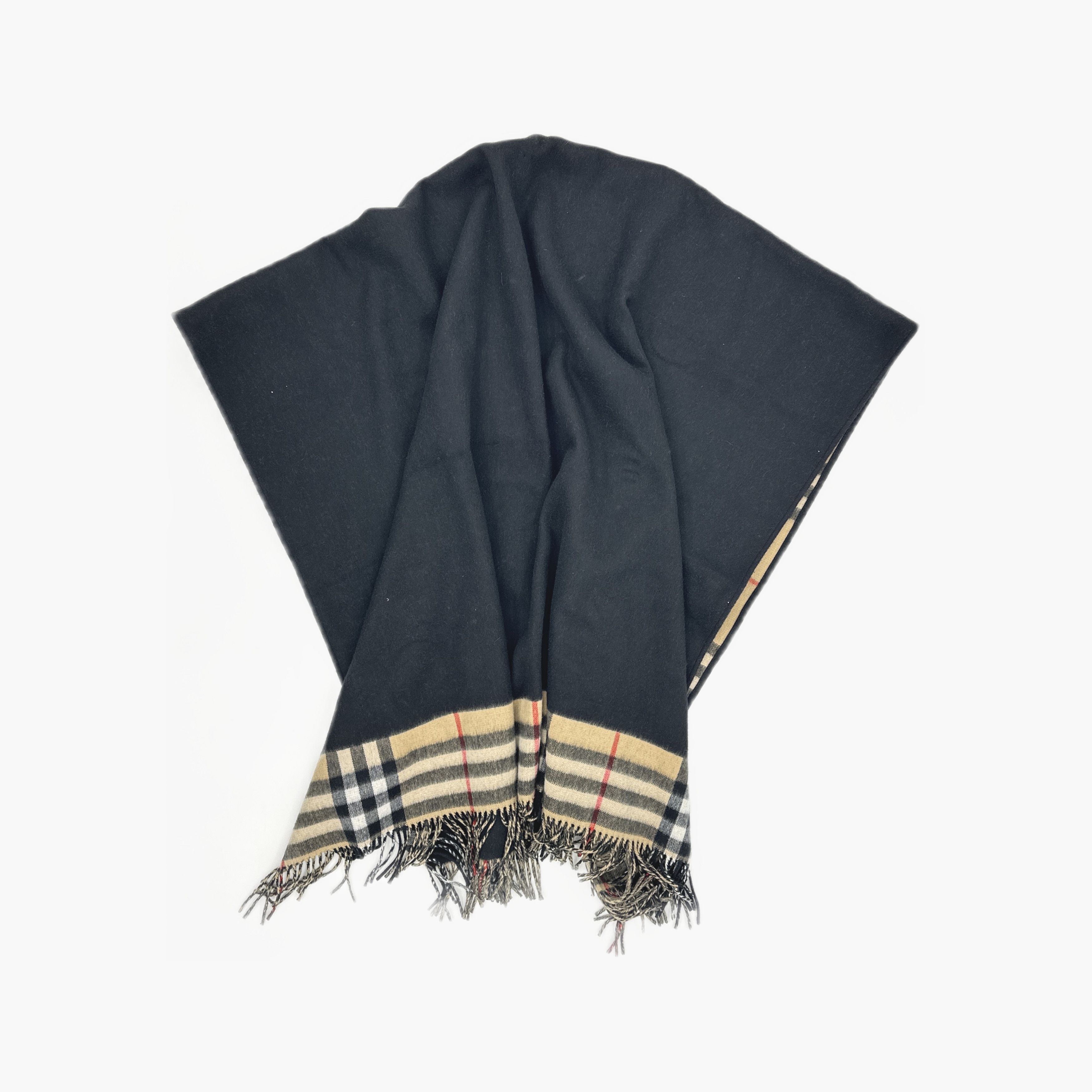 Burberry Burberry Check Trim Wool Cashmere Cape Size OS Size ONE SIZE - 2 Thumbnail
