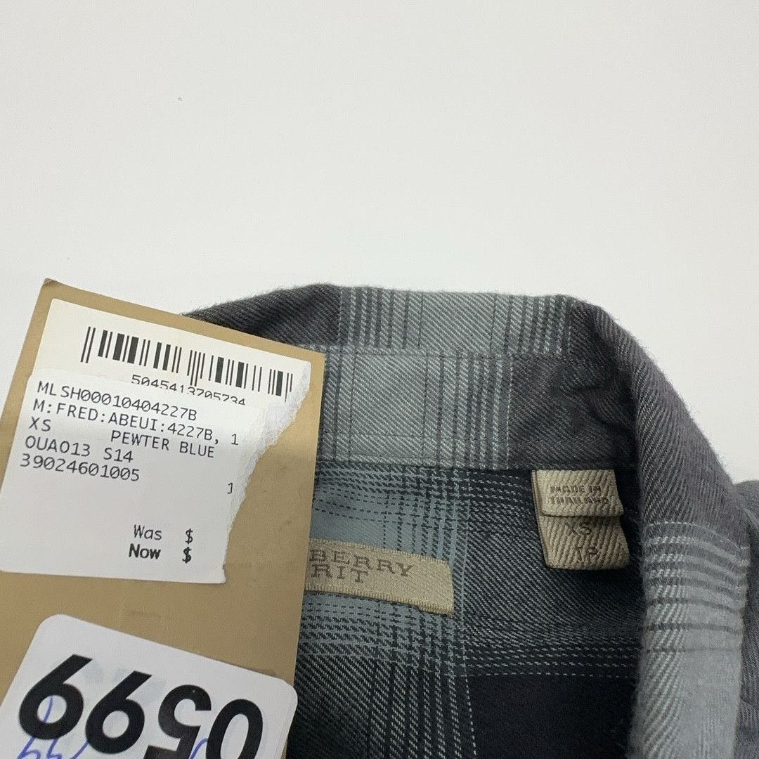 Burberry Burberry Brit Gray Plaid Button Up Shirt Size XS Size US XS / EU 42 / 0 - 6 Thumbnail
