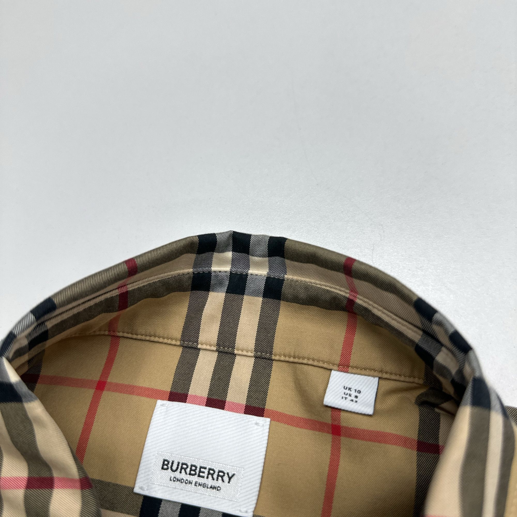 Burberry Burberry Beige Check Button Up Shirt Size 8 Size M / US 6-8 / IT 42-44 - 3 Thumbnail