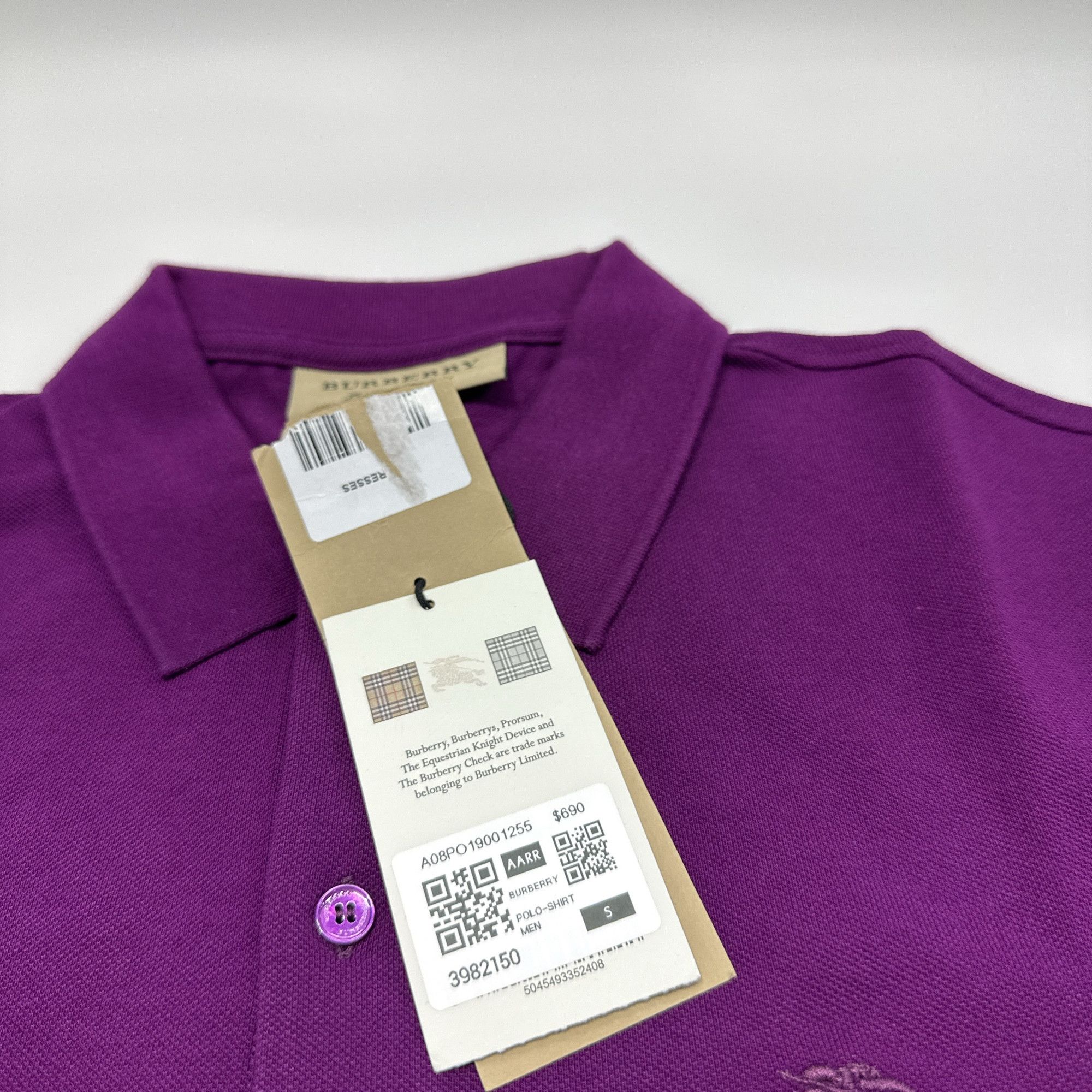 Burberry Burberry Purple Logo Polo Size S Size US S / EU 44-46 / 1 - 3 Thumbnail