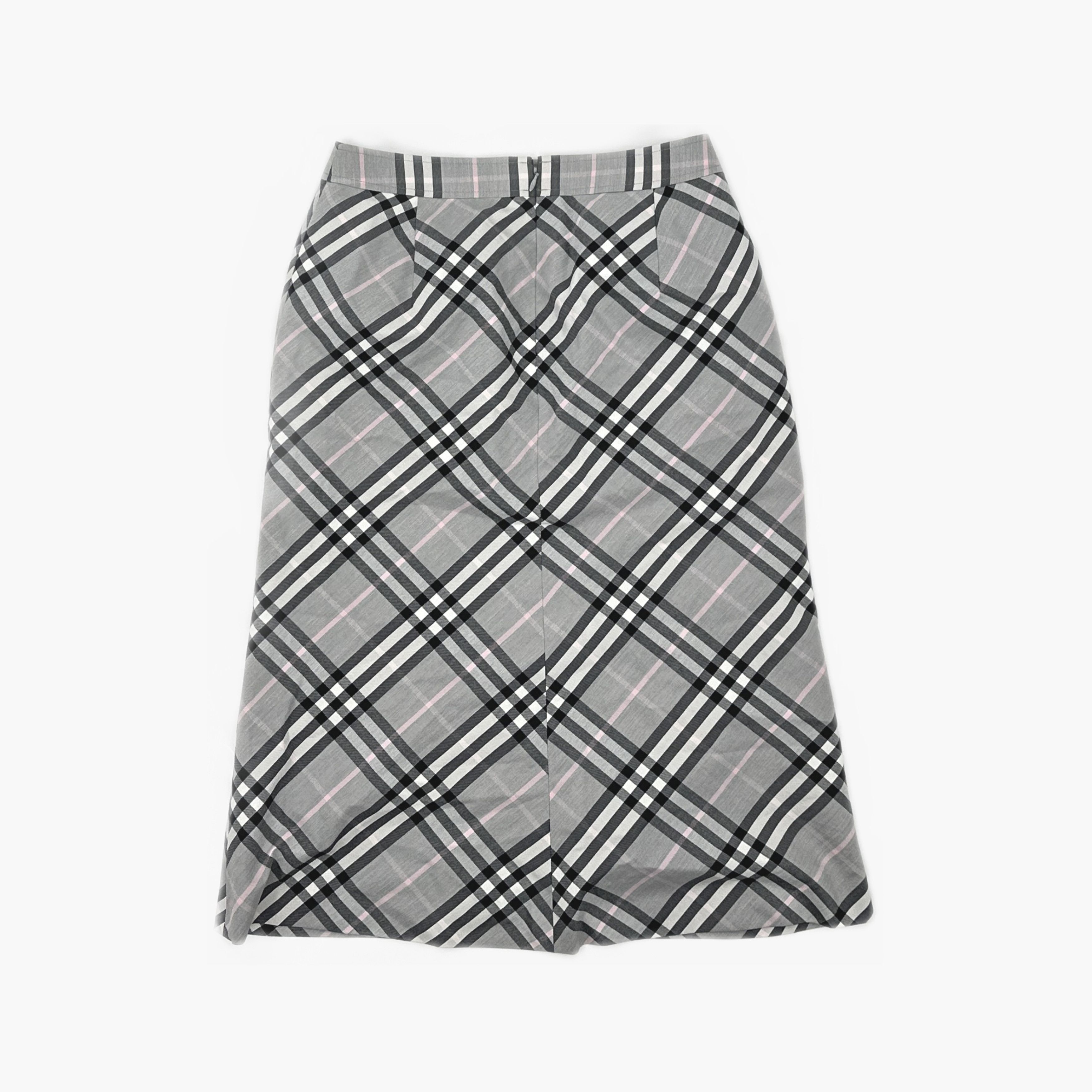Burberry Burberry Gray Checkered Midi Skirt Size 38 Size 26" / US 2 / IT 38 - 2 Thumbnail