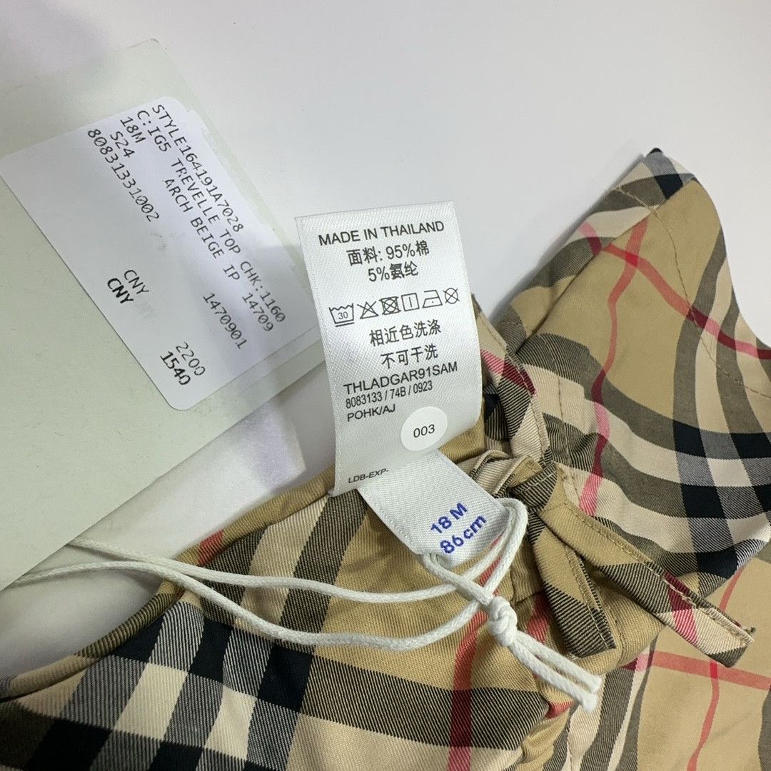 Burberry Burberry Check Pleated Sleeveless Top 18M Size ONE SIZE - 3 Thumbnail