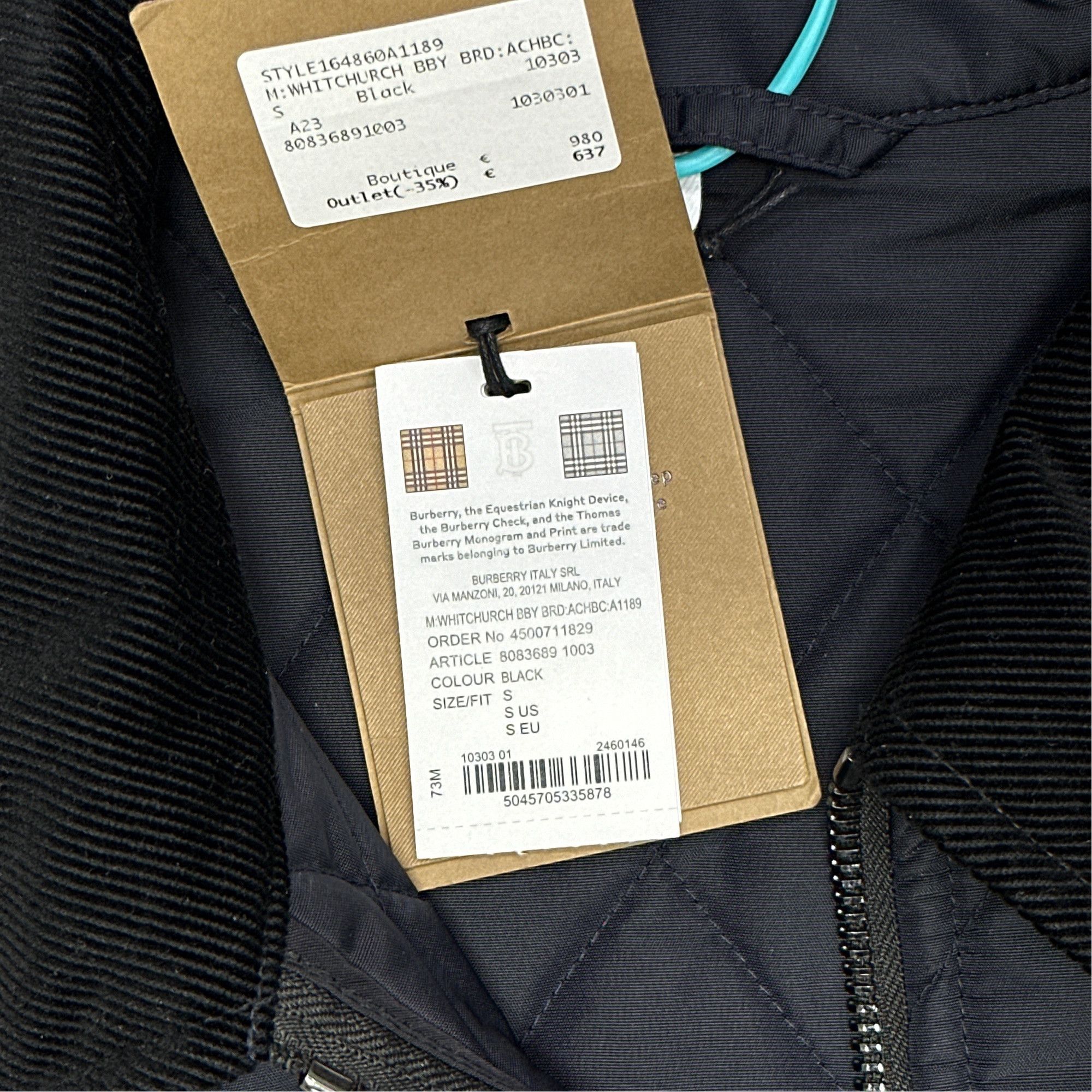 Burberry Burberry Whitchurch Quilted Jacket Black Size S Size US S / EU 44-46 / 1 - 3 Thumbnail