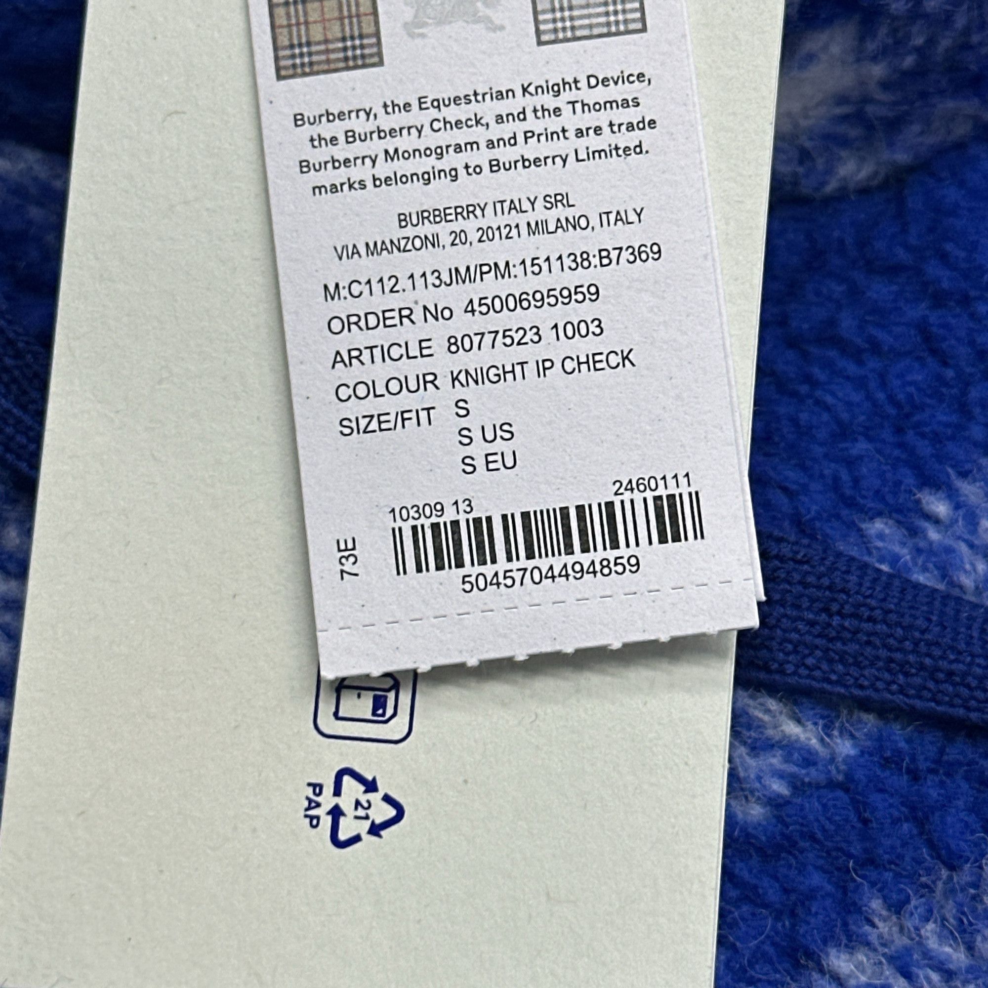Burberry Burberry Knight Check Hooded Pullover Size S Size US S / EU 44-46 / 1 - 10 Thumbnail
